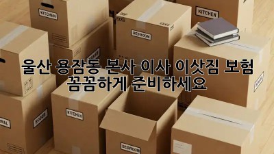 울산 용잠동 본사 이사, 이삿짐 보험 꼼꼼하게 준비하세요!